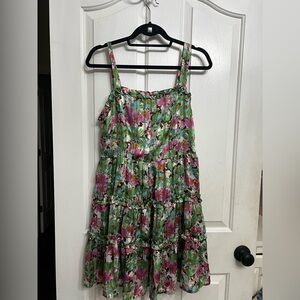 TCEC Green Smocked Floral Dress